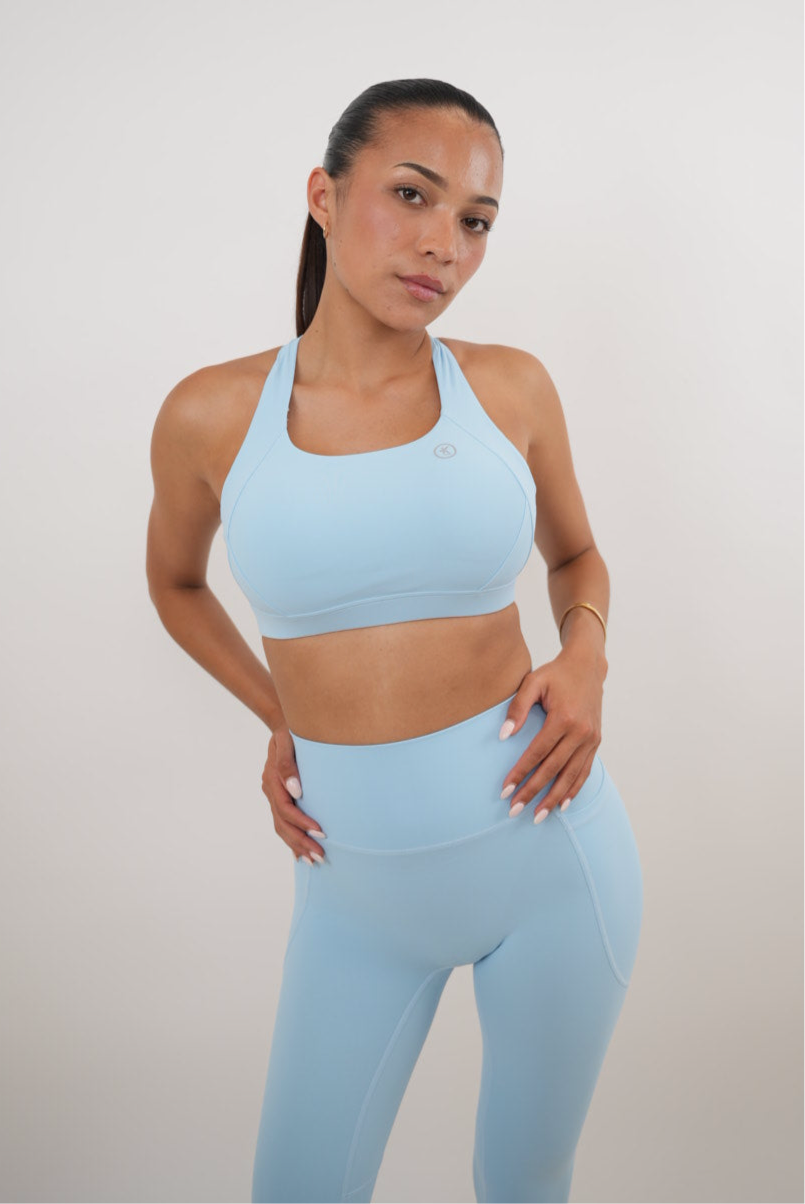 I Am Glowing Sky Blue Quick Dry Butter Bra