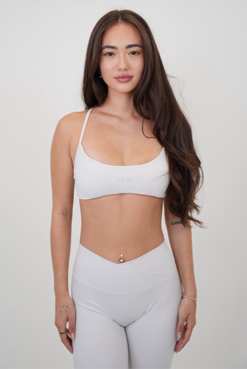 My Time Is Divine Lime White Cross-Back Butter Soft Bra