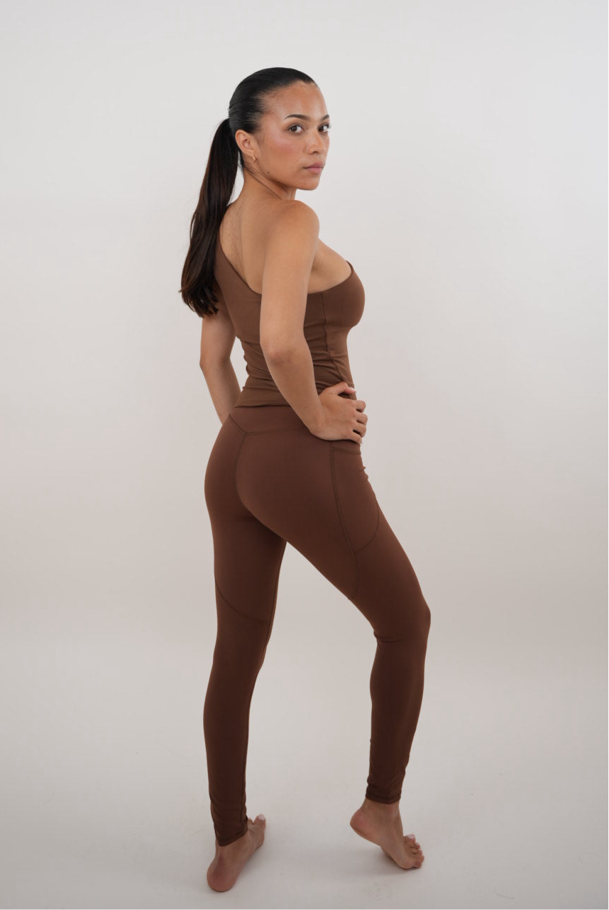 I Am Wealthy Brown Comfort Stretch Legging
