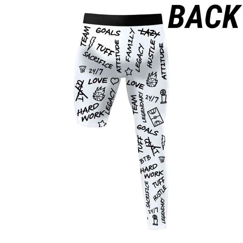 Emotions - Single-Leg Compression Tights - Right - White