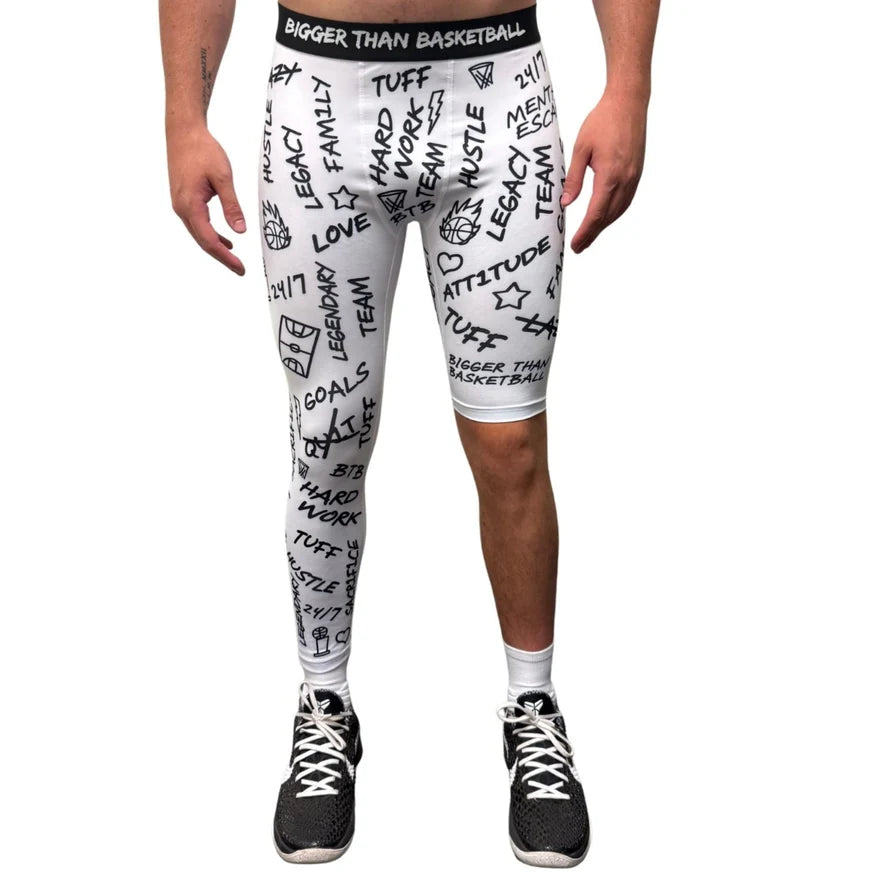 Emotions - Single-Leg Compression Tights - Right - White