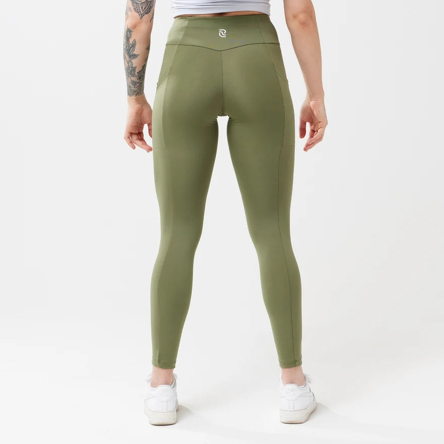 Risea - High-Rise with Pocket Leggings - Sage