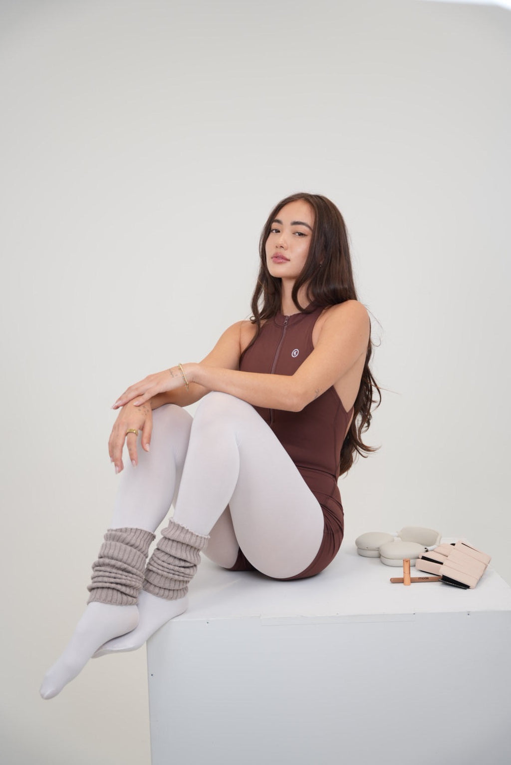 I am Limitless Zipper Bodysuit in Chocolate