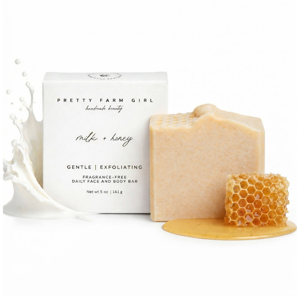 Milk + Honey Fragrance Free Handmade Tallow and Goat Milk Soap Bar