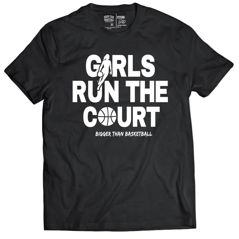 Girls Run The Court - T-Shirt - Black